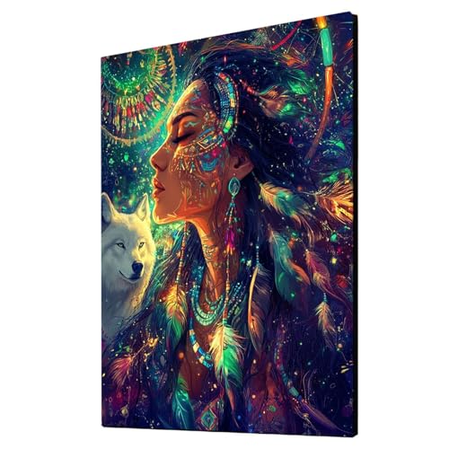 Wolf Malen Nach Zahlen Erwachsene Frau Malen Nach Zahlen 135 x 100 cm DIY Basteln Erwachsene Klarheit Farbe Leinwan Bilder mit Acrylfarben Set 3 Typen Pinsel für Wanddeko Wohnzimmer, Geschenke 2YH2180 Wolf Malen Nach Zahlen Erwachsene Frau Malen Nach Zahlen 135 x 100 cm DIY Basteln Erwachsene Klarheit Farbe Leinwan Bilder mit Acrylfarben Set 3 Typen Pinsel für Wanddeko Wohnzimmer, Geschenke 2YH2180 von Generic