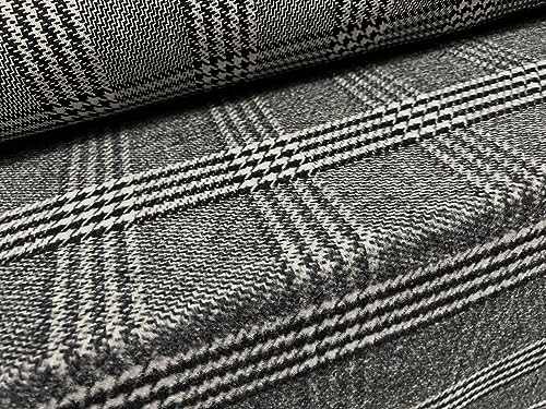 Woll-Mufflon-Flanellstoff, Meterware, Prince of Wales, kariert, Grau Woll-Mufflon-Flanellstoff, Meterware, Prince of Wales, kariert, Grau von Generic