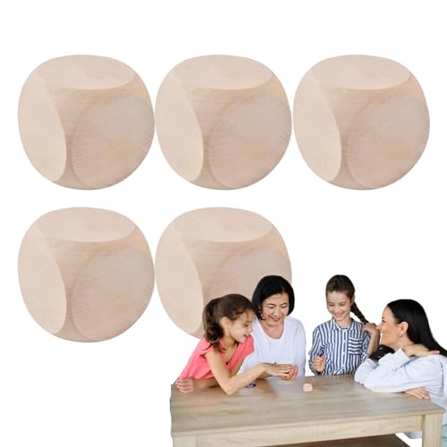 Würfel aus Holz, Würfel aus Holz, 5 kreative Würfel auf 6 Seiten, kleine Würfel aus Holz mit abgerundeten Ecken für Bastelprojekte Würfel aus Holz, Würfel aus Holz, 5 kreative Würfel auf 6 Seiten, kleine Würfel aus Holz mit abgerundeten Ecken für Bastelprojekte von Generic
