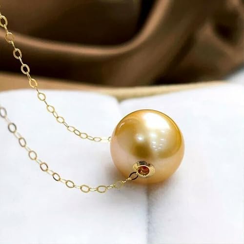 Wunderschöne Halskette mit Anhänger aus natürlicher Südsee-Goldperle (12–11 mm) von Generic
