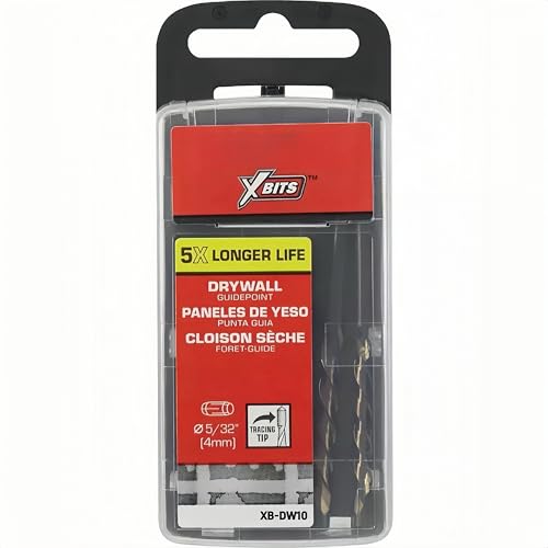 X-Bits Trockenbau-Fräser-Bits, 5/32 Zoll, Führungsspitzen-Ausschnitt-Bits (10er-Pack), Hochgeschwindigkeitsstahl, schneidet 2 x schneller und hält 5 x länger von Generic