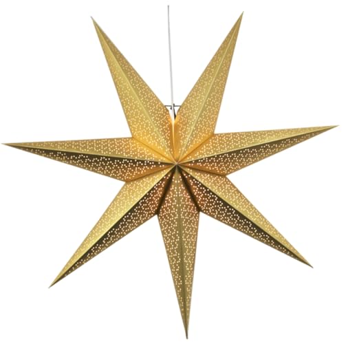XXL Weihnachtsstern Stern hängende Weihnachtsdeko - Ø 100 cm - Papier - Gold - 2 Stück von Generic