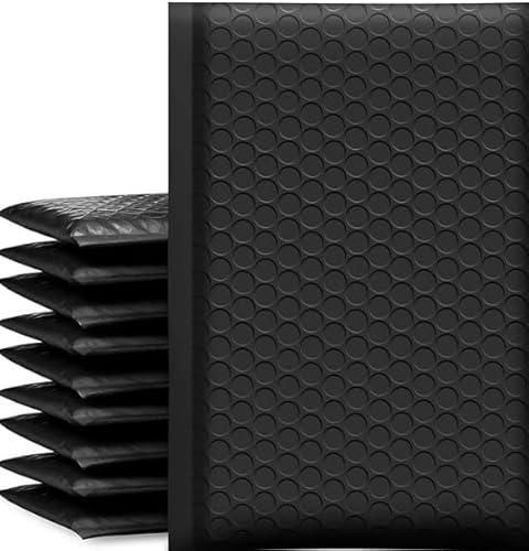 YGM Luftpolster-Versandtaschen, Luftpolster-Versandtaschen, wasserdicht, Polybeutel, Großverpackung, Polybeutel, Schwarz, 4 x 8 (10 Stück) von Generic
