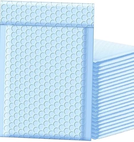 YGM Luftpolster-Versandtaschen, Luftpolsterumschläge für Versandtaschen, wasserdicht, Polybeutel, Großverpackung, Polybeutel (Blaulicht, 4 x 8 (10 Stück) von Generic