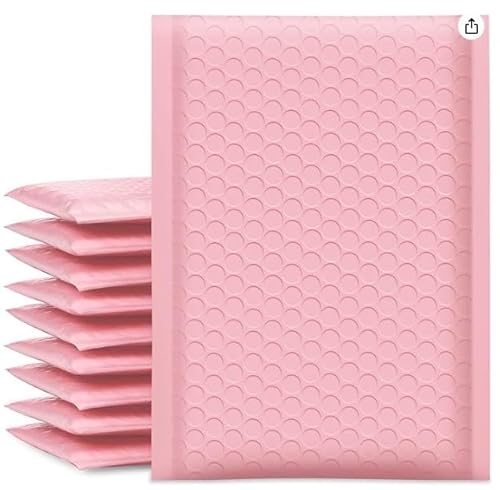 YGM Luftpolster-Versandtaschen, Luftpolsterumschläge für Versandtaschen, wasserdicht, Polybeutel, Großverpackung, Polybeutel (Pink Nude, 4 x 8 (10 Stück) von Generic
