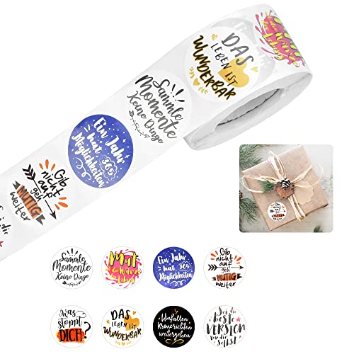 YUENWUZINIC 500 Stück Inspirierende Sprüche Aufkleber Handgemachte Aufkleber Selbstklebend Motivation Stickers Geschenkaufkleber Etiketten Aufkleber-8 Stil von Generic