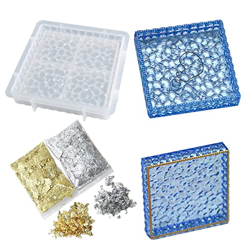 Yayatty Silikonform Gießform Resin DIY Harz, Quadrat Epoxidharz Silikonform Serviertablett Epoxidharz Rautenmuster Silikonformen Ablagefach für Tablettherstellung, Heimdekoration, Mitte Yayatty Silikonform Gießform Resin DIY Harz, Quadrat Epoxidharz Silikonform Serviertablett Epoxidharz Rautenmuster Silikonformen Ablagefach für Tablettherstellung, Heimdekoration, Mitte von Generic