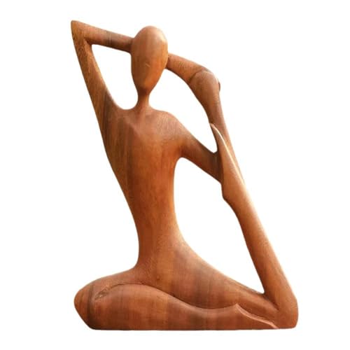 Yoga-Statue aus Holz, handgefertigt, abstrakte Skulptur, Yoga-Statue, Holzfigur, kreative Tischdekoration, Yoga-Posen, Skulptur von Generic