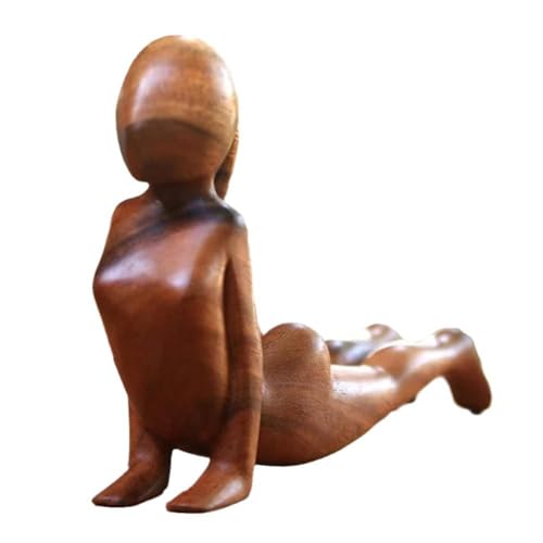 Yoga-Statue aus Holz, handgefertigt, abstrakte Skulptur, Yoga-Statue, Holzfigur, kreative Tischdekoration, Yoga-Posen, Skulptur von Generic
