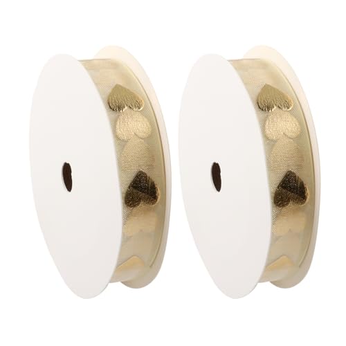 Yuqilin 2 Stücke Herz Bedruckt Satinband,18M Lang1.6 CM Breit Gold Geschenkband Schneegarn Schleifenband,Geschenkband Geschenkband Hochzeit Dekoband Ribbon Gold Farbiges Band Yuqilin 2 Stücke Herz Bedruckt Satinband,18M Lang1.6 CM Breit Gold Geschenkband Schneegarn Schleifenband,Geschenkband Geschenkband Hochzeit Dekoband Ribbon Gold Farbiges Band von Generic
