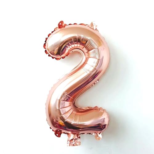 Zahlen Folienballon für Hochzeit Baby Geburtstag Party Dekoration-rose gold-2//40inch von Generic
