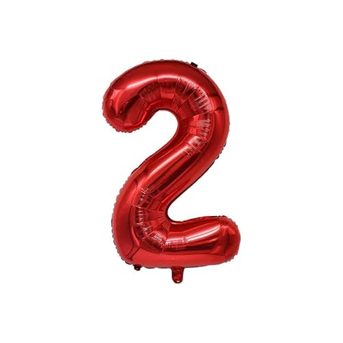 Zahlen Folienballon für Hochzeit Baby Geburtstag Party Dekoration-rot-2//40inch von Generic
