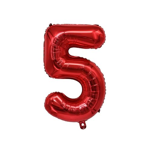 Zahlen Folienballon für Hochzeit Baby Geburtstag Party Dekoration-rot-5//40inch von Generic