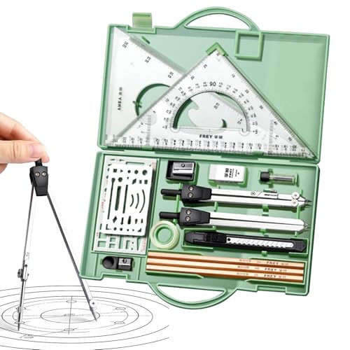 Zeichen-Set, Zeichen-Set, Zeichenwerkzeuge, Zeichenset mit dreieckiger Regel für präzise Messungen, Zeichenzubehör von Generic