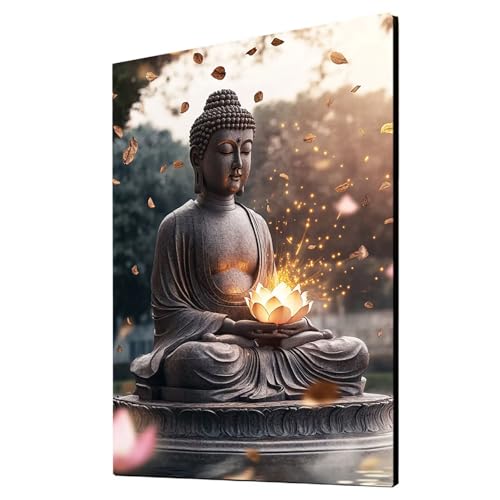 Zen Malen Nach Zahlen Erwachsene Landschaft Malen Nach Zahlen 40x30cm DIY Basteln Erwachsene Klarheit Farbe Leinwan Bilder mit Acrylfarben Set 3 Typen Pinsel für Wanddeko Wohnzimmer, Geschenke 2YH6692 von Generic