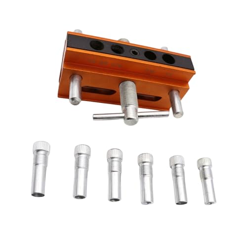Zentrierdübellehren-Kits Bohrlehre für gerade Löcher Lamellenverbinder-Set mit 6 Bohrführungsbuchsen Einstellbar Zentrierdübellehren-Kits Bohrlehre für gerade Löcher Lamellenverbinder-Set mit 6 Bohrführungsbuchsen Einstellbar von Generic