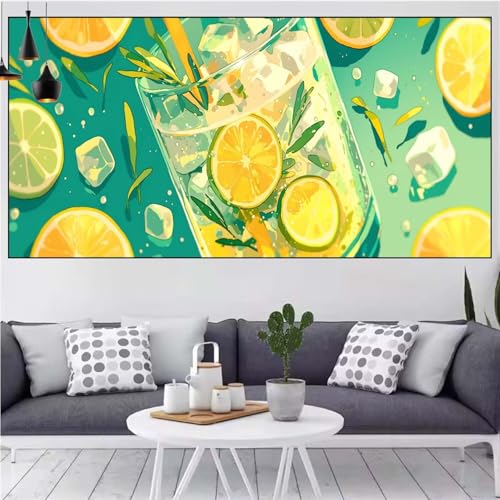 Zitrone Diamond Painting xxl 100x200cm Diamond Painting Erwachsene Tasse Diamant Malerei Set,Mosaikherstellung Malen Nach Zahlen Cross Stickerei Kunst Leinwand Malerei Kits,Décor Gifts Frauen CN-824 von Generic