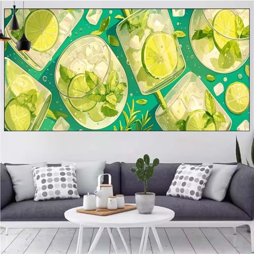 Zitrone Diamond Painting xxl 80x160cm Diamond Painting Erwachsene Obst Diamant Malerei Set,Mosaikherstellung Malen Nach Zahlen Cross Stickerei Kunst Leinwand Malerei Kits,Décor Geschenke Frauen CN-832 von Generic