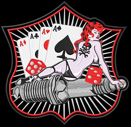 Zündkerze Pin Up Girl XL Patch Chopper Biker Motorrad Motorrad Aufnäher Parche Bordado brodé patche écusson Toppa ricamata Zündkerze Pin Up Girl XL Patch Chopper Biker Motorrad Motorrad Aufnäher Parche Bordado brodé patche écusson Toppa ricamata von Generic