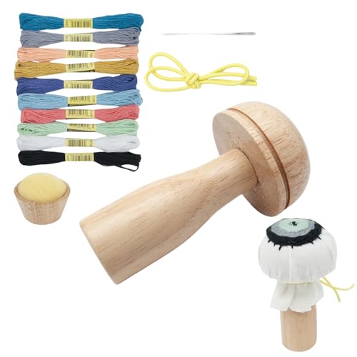 Zuride Pilz-Set – kleines Buchenholz, natürlich, Reparaturwerkzeug, Drahthalter, Drahtorganisator | handgefertigte Holzbasis mit kompaktem Design mit elastischem Gürtel für Kal Zuride Pilz-Set – kleines Buchenholz, natürlich, Reparaturwerkzeug, Drahthalter, Drahtorganisator | handgefertigte Holzbasis mit kompaktem Design mit elastischem Gürtel für Kal von Generic