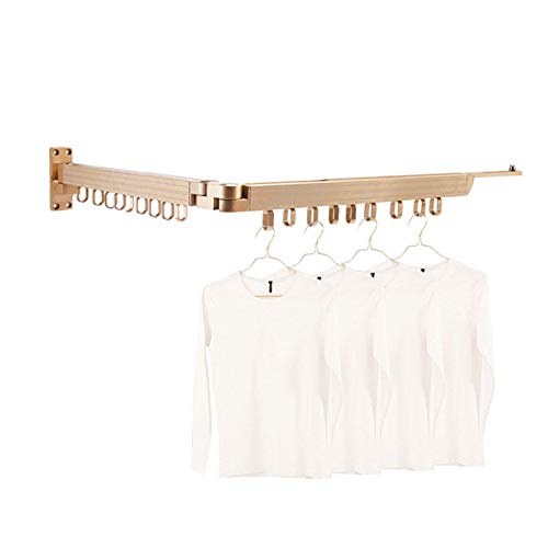 Zusammenklappbarer Wäscheständer, Wandmontage, Aluminium-Wäscheständer, einziehbar, zusammenklappbar, für den Balkon, Wäscherei, Innen- und Außenbereich, Lucky Star, Roségold Zusammenklappbarer Wäscheständer, Wandmontage, Aluminium-Wäscheständer, einziehbar, zusammenklappbar, für den Balkon, Wäscherei, Innen- und Außenbereich, Lucky Star, Roségold von Generic