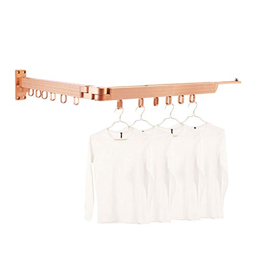 Zusammenklappbarer Wäscheständer, Wandmontage, Aluminium-Wäscheständer, einziehbar, zusammenklappbar, für den Balkon, Wäscherei, Innen- und Außenbereich, Lucky Star, Roségold Zusammenklappbarer Wäscheständer, Wandmontage, Aluminium-Wäscheständer, einziehbar, zusammenklappbar, für den Balkon, Wäscherei, Innen- und Außenbereich, Lucky Star, Roségold von Generic