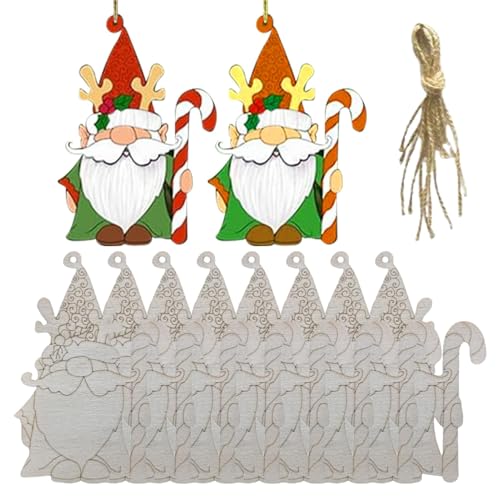 Zwerge aus unbehandeltem Holz, Weihnachtszwerge, 10 Stück, selbsttragendes Handwerk, unvollendet – Bastelsets aus unbehandeltem Holz für den Patriotischen Baum, Klassenzimmerdekoration von Generic