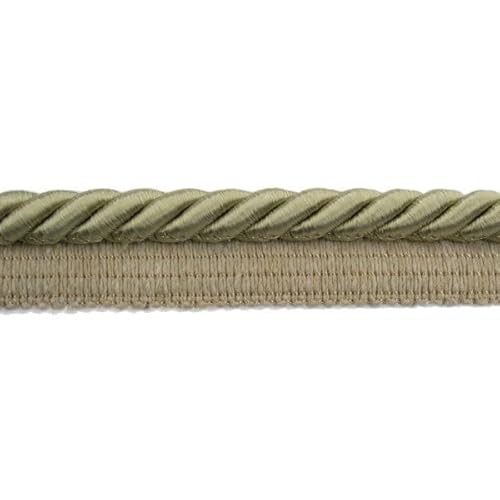 ab 5m Kordel mit Band Ø8mm Breit 2 cm Farbe Altgold Champagner Möbelkordel Satinkotdel Schnur Polsterschnur Geflochten Kissen (DE) von Generic
