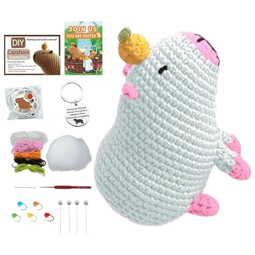capbara spielzeug wolle stricken set häkeltiere stricken kits | Capibara strickgarnset - tragbares anfänger kit häkeltiere kit für bam capbara spielzeug wolle stricken set häkeltiere stricken kits | Capibara strickgarnset - tragbares anfänger kit häkeltiere kit für bam von Generic