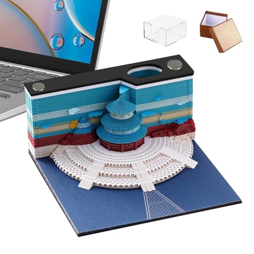 -kunst Haftnotizen, Papier Kunst Notizblock, Tempel des Himmels Netter Notizblock Arthropoden Pad, Carving Kunst Notizblock Memo Pads, Papier Carving Mit Stifthalter Für Arbeit Für Kollegen, von Generic