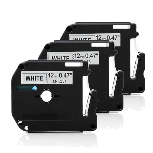 nanologi 3x Kompatibel für Brother P-touch Bänder MK231, Schwarz auf Weiß, 12mm, 3 Etiketten von Generic