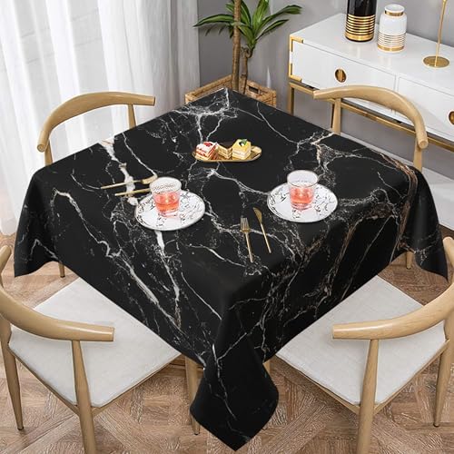 wasserdichte Tischdecke quadratisch 135x135 cm–Quadrat-Tischdecke aus Vliesstoff mit Beschichtung – Schwarzer Marmor Muster–Wiederverwendbar & Pflegeleicht Für Innen Außen wasserdichte Tischdecke quadratisch 135x135 cm–Quadrat-Tischdecke aus Vliesstoff mit Beschichtung – Schwarzer Marmor Muster–Wiederverwendbar & Pflegeleicht Für Innen Außen von Generic