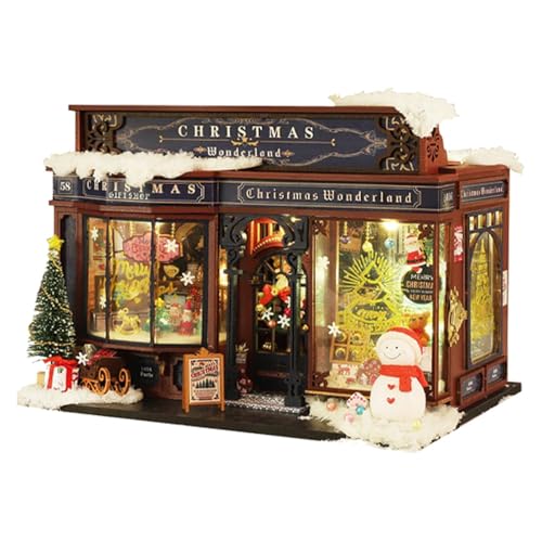 xMiniatur-Puppenhaus-Set – Miniatur-Set für Weihnachten, Miniatur für Puppenhaus | Buchecken-Set, Miniatur-Haus-Set, Puppenhäuser mit Möbeln und Lum von Generic