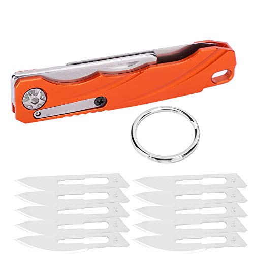 Klappmesser Mini mit Klingen Ersatz tragbare Taschenschlüssel Messer Camping Tool für Outdoor Camping Huntin von Genericer
