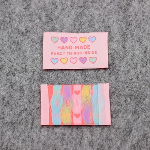 100 Stück, bunt, handgefertigt, gewebte Etiketten, 3 x 5 cm, 100 Stück von Genérico
