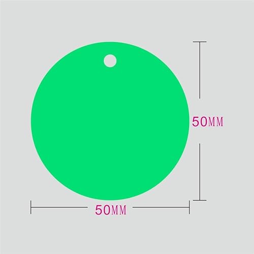 100 Stück, farbige runde Kunststoff-Tag, Kunststoffseil, PVC-Kunststoffkarten, blank wasserdicht, Etiketten, Stoffetiketten aus PVC (Grün, 100 Stück) von Genérico