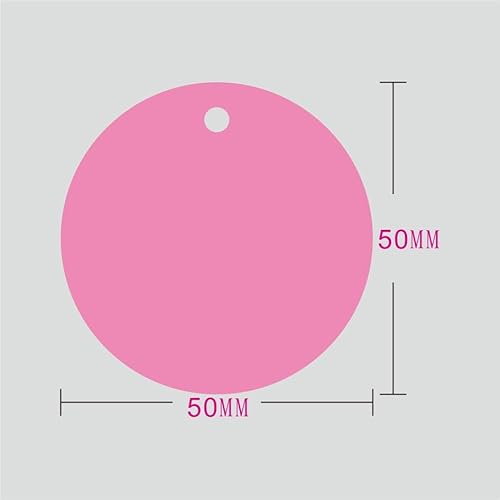 100 Stück, farbige runde Kunststoff-Tag, Kunststoffseil, PVC-Kunststoffkarten, blankes, wasserdichtes Etikett, Stoffetiketten aus PVC (Rosa, 100 Stück) von Genérico