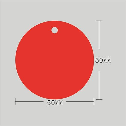 100 Stück, farbige runde Plastiktüte, Kunststoffseil, PVC-Kunststoffkarten, blank wasserdicht, Etiketten, Stoffetiketten aus PVC (rot, 100 Stück) von Genérico