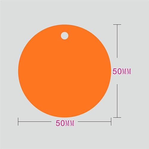 100 Stück, farbige runde Plastiktüte, Kunststoffseil, PVC-Kunststoffkarten, blankes, wasserdichtes Etikett, Papieretiketten, PVC-Anhänger (Orange, 100 Stück) von Genérico
