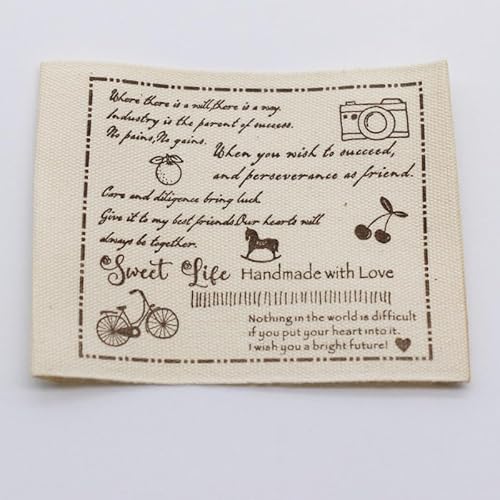 100 Stück, groß, handgemachtes Baumwolletikett, Hauptetikett (Hobbyhorse (5 x 6,8 cm), 100 Stück von Genérico