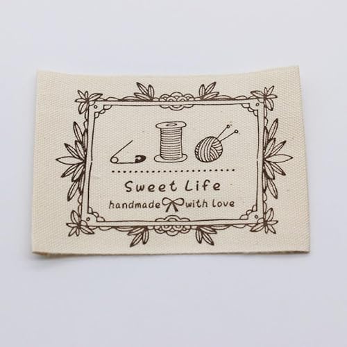 100 Stück, groß, handgemachtes Baumwolletikett, Hauptetikett (Thread(4,5 x 6,8 cm), 100 Stück von Genérico