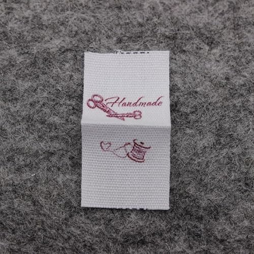 100 Stück, handgemachtes Baumwolletikett, bedrucktes Etikett, Hauptetikett, weiße Baumwoll-Scheren, 100 Stück von Genérico