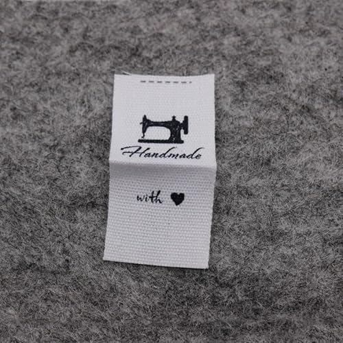 100 Stück, handgemachtes Baumwolletikett, bedrucktes Etikett, Hauptetikett, weiße Baumwollnähmaschine, 100 Stück 100 Stück, handgemachtes Baumwolletikett, bedrucktes Etikett, Hauptetikett, weiße Baumwollnähmaschine, 100 Stück von Genérico