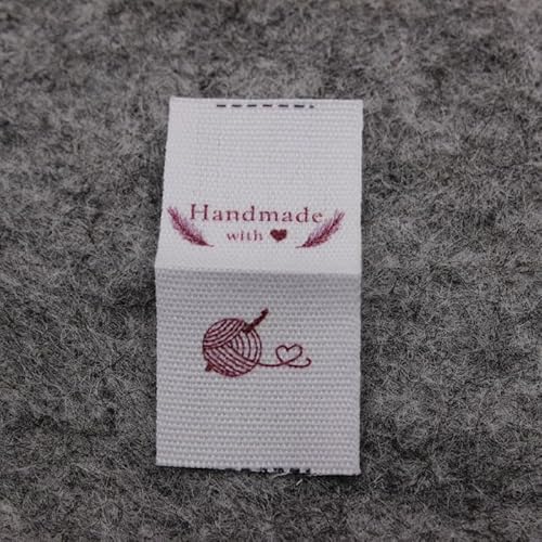 100 Stück, handgemachtes Baumwolletikett, bedrucktes Etikett, Hauptlabel (weißer Baumwollzweig, 100 Stück) von Genérico