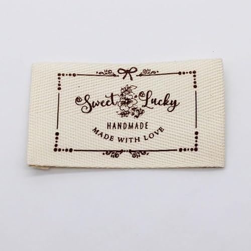 100 Stück, handgemachtes Baumwolltwill-Label, bedrucktes Etikett, DIY Baumwolletiketten (100 Stück) von Genérico