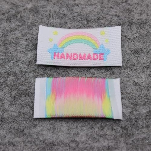 100 Stück, handgemachtes gewebtes Etikett/DIY-Etiketten/Stoffetiketten/Spielzeugbeutel, gewebte Etiketten von Genérico