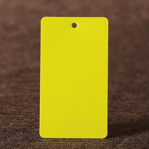 100 Stück farbige Kunststoffanhänger, Kunststoffseil, PVC-Kunststoffkarten, blankes, wasserdichtes Etikett, Etiketten, PVC-Anhänger (gelb, 100 Stück) von Genérico