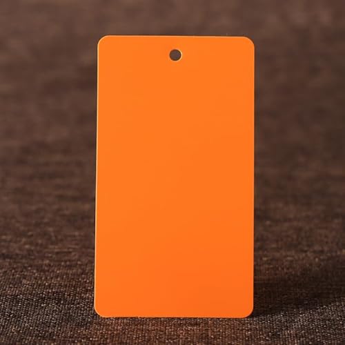 100 Stück farbige Kunststoffanhänger, Kunststoffseil, PVC-Kunststoffkarten, blankes, wasserdichtes Etikett, Papieretiketten, PVC-Anhänger (Orange, 100 Stück) von Genérico