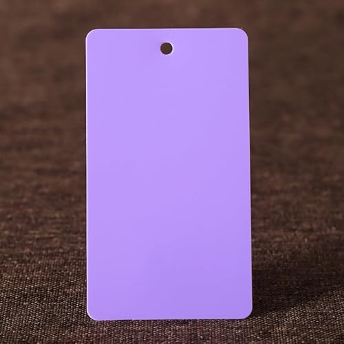 100 Stück farbige Kunststoffanhänger, Kunststoffseil, PVC-Kunststoffkarten, blankes, wasserdichtes Etikett, Papieretiketten, PVC-Anhänger (Violett, 100 Stück) von Genérico