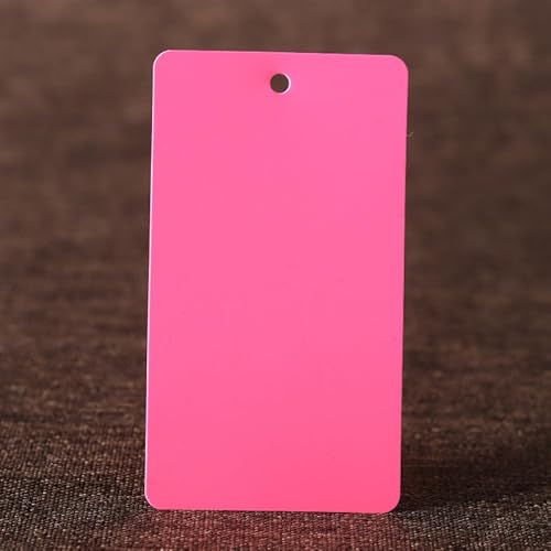 100 Stück farbige Kunststoffanhänger, Kunststoffseil, PVC-Kunststoffkarten, blankes, wasserdichtes Etikett, Stoffetiketten, PVC-Anhänger (Rosa, 100 Stück) von Genérico